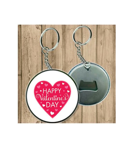 Happy Valentine Anahtarlık - Açacaklı Anahtarlık