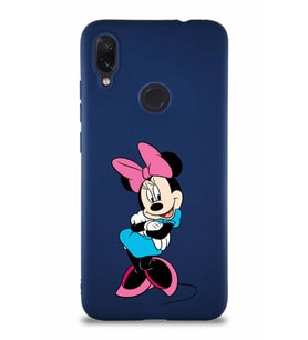 Xiaomi Redmi Note 7 Soft Premier Kapak Minnie Mouse-D Tasarımlı Silikon Kılıf - Lacivert (Şeffaf)