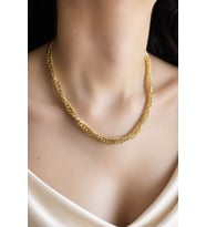 Kadın Kolye Kararmaz 14k Altın Renk Vip Seri İthal Düzensiz Model Zincir Kolye