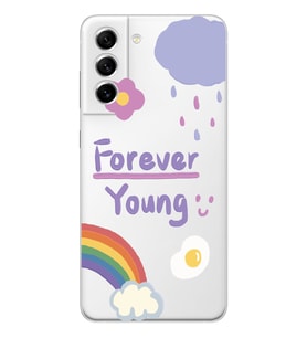Samsung Galaxy S21 FE Uyumlu Forever Young Tasarımlı Şeffaf Telefon Kılıfı