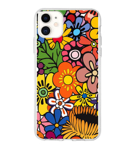 PrintiFy Apple  iPhone 11 ile Uyumlu 1mm Slim Fit Retro Renkler 2 Baskılı Şeffaf  Kılıf