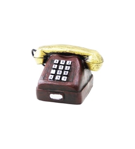 Ankesörlü Telefon Tasarımlı Vintage Dekoratif Biblo - Reçine Malzeme