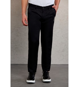 Hatemoğlu Siyah Slim Fit Desenli Yandan Cep Kanvas Pantolon (A.Siyah)
