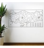 Yazılabilir Türkiye Haritası Manyetik Duvar Stickerı 110 x 56 cm