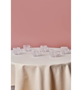 6 Kişilik Cam Çay Fincan Takımı, 180 ml, şık ve kullanışlı tasarım
