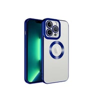 Apple iPhone 12 Pro Uyumlu Kılıf Kamera Korumalı Logo Gösteren Zore Omega Kapak (Açık Mavi)