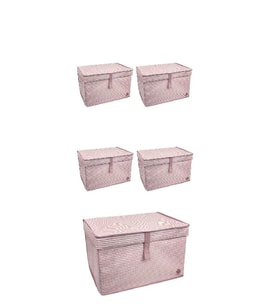 Düzenleyici Kutu Organizer Cırtlı Saklama Hurç Maxi Boy 30cm X 40cm X 50cm (5 Adet)