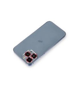 Newface Apple iPhone 12 Pro Max Metal Kamera Lens Koruma Cam - Kırmızı