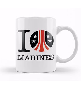 Aliens I Heart Marines Kupa Bardak Porselen