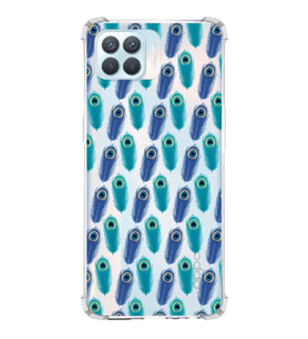 PrintiFy Oppo Reno 4 Lite Uyumlu Nazar Boncuğu 4 Baskılı Şeffaf Köşe Korumalı Antişok Kılıf