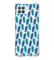 PrintiFy Oppo Reno 4 Lite Uyumlu Nazar Boncuğu 4 Baskılı Şeffaf Köşe Korumalı Antişok Kılıf