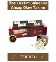 Premium Antibakteriyel Kir Tutmayan Çizilmeye Dayanıklı Silinebilir Gold Ahşap Ev Kafe Okey Takımı