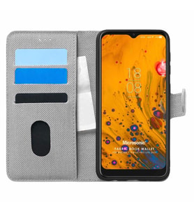 Microsonic Reeder P13 Blue Max Pro Lite 2022 Kılıf Fabric Book Wallet Gri
