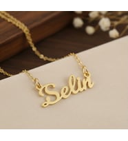 Kişiye Özel 925 Ayar Gümüş Zarif İsim Model Kolye (Gold)