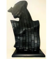 Dekoratif Soyut Kız Desenli Kesit Model Biblo Siyah   46cm x 28cm
