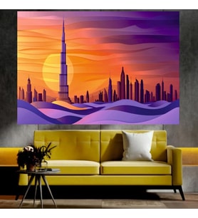 Şehir Manzara Sanatsal Dekoratif Duvar Tablosu (35x50 cm)