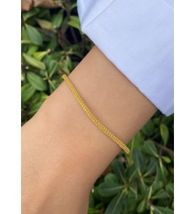 Gümüş Kazaziye El Örgüsü Altın Yaldızlı Zincir Bileklik : Beyaz - Altın Rengi - 18 cm : Siyah-Altın - 19 cm : Gümüş - 22 cm (Altın)