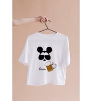Mickey Mouse Sevgili Çift Tasarımlı Tişört Kişiye Özel ( Unisex - Büyük - Çocuk )