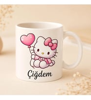 Kişiye Özel Hello Kitty Kupa Bardak İsim Baskılı Sevimli Kahve & Çay Kupası
