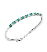 2.10 Ct Pırlantalı Markiz Zümrüt Bilezik