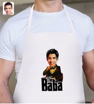 BK Gift Kişiye Özel Godfather Baba Karikatürlü Beyaz Mutfak Önlüğü-3