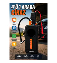 4'ü 1 Arada Akü Takviye Cihazı 1000A Dijital Kompresör 10000mAh Powerbank LED Fener