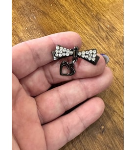 SİYAH FİYONK ZİRKON TAŞLI BROŞ YAKA İĞNESİ GİYİM AKSESUARI 3X2 CM