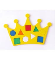 Montessori Eğitici Taç Şekil Oyuncağı İnce Motor Becerileri Geliştirme Renk ve Şekil Tanıma (Sarı)