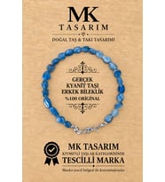 MK TASARIMN GERÇEK KYANİT TAŞI ERKEK BİLEKLİK MK.8000.012- RAHATLIK-DİNGİNLİK-ENERJİ- STRES BİLEKLİĞİ-RENKLERİ BOYA DEĞİLDİR -KENDİ RENGİDİR