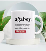 Ağabeye Hediye Kupa Bardak Beyaz