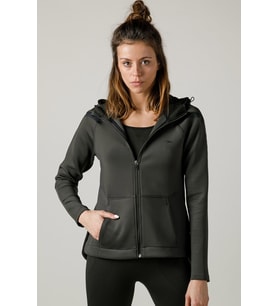 Maraton SlimFit Kadın Kapüşonlu Haki Tracktop