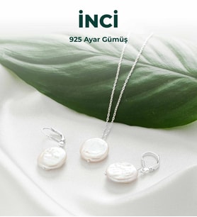 Luxtone Sertifikalı Barok İnci Set 925 Ayar Gümüş Kolye Küpe Takı LX0980ST