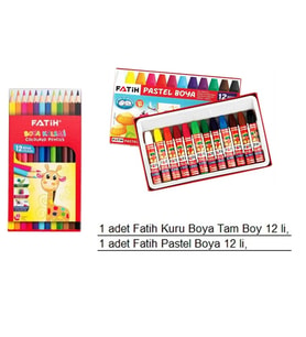Okul Fatih Boya Seti Kuru Boya, Pastel Boya 2 li