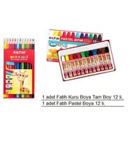 Okul Fatih Boya Seti Kuru Boya, Pastel Boya 2 li