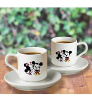 Mickey & Minnie Mouse Sevgili Çift Tasarımlı İkili Türk Kahvesi Fincanı