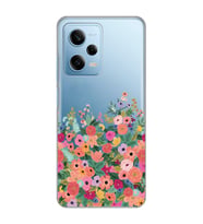 Redmi Note 12 Pro 5G Uyumlu Renkli Çiçekler Tasarımlı Şeffaf Telefon Kılıfı