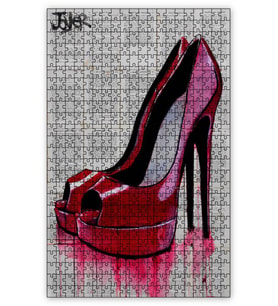Cakapuzzle Kırmızı Yüksek Topuklar Görseli Puzzle Yapboz MDF (Ahşap) (120 Parça)