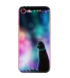 Apple iPhone 5 6 7 8 Plus Se XR Kılıf Desemli Silikon Window Cat 1787