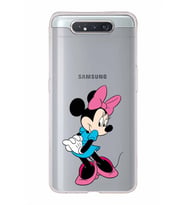 Samsung Galaxy A80  Kapak Minnie Mouse Tasarımlı Şeffaf Silikon Kılıf