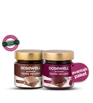 Dosewell Sürülebilir Tahin Helvası Ham Kakaolu ve Mor Aronyalı 250 gr 2'li Paket