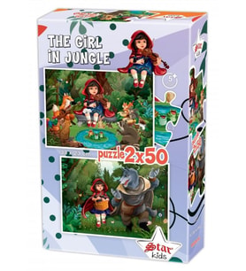 Star Puzzle 2x50 Parça Çocuk Puzzle - Ormandaki Kız