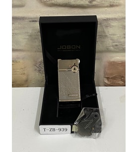 Jobon Çift Ateşlemeli Gaz Açıp Kapatmalı Gri Renk Kişiye Özel Çakmak
