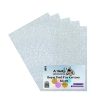 Beyaz Simli Karton 50x70 5 Adet Artlantis Simli Karton Beyaz 5 Adet 50*70