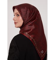 Levidor Kristal Eşarp - 06130 (Kırmızı-Siyah)