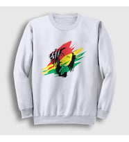 Presmono Unisex Beyaz Think Bob Marley Sweatshirt 265933tt