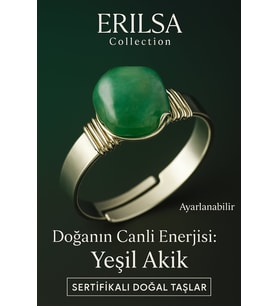 Sertifikalı Doğal Yeşil Akik Taşı Yüzük – Kalın Tımbıl Kasa Gümüş Renk Ayarlanabilir