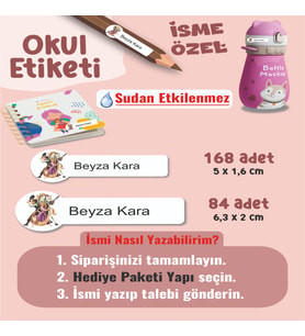 Okul Etiketi Kalem Defter Etiketi Rapunze Temalı Özel İsim Yazılabilen Etiket - 252Adet