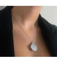Rodium Kaplama İstiridye Kabuğu Gümüş Kolye (Karışık)