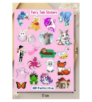 Peri Masalı Etiketleri Sevimli Karışık Hayvanlar Fairy Tale Stickers Defter Süsleme Hediyelik Çıkartma Seti - 1 Sayfa