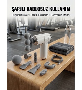 Taşınabilir Şarjlı Kas Masaj Tabancası Derin Doku Masajı İçin 8 Başlıklı Profesyonel Cihaz